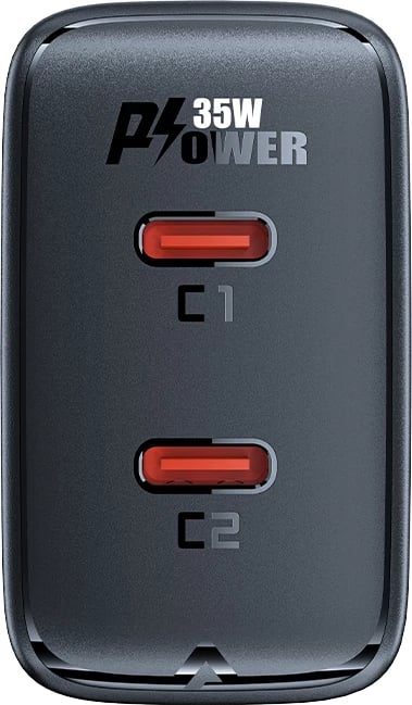 Karikues i shpejtë Acefast A49, 35W, 2x USB-C, i zi