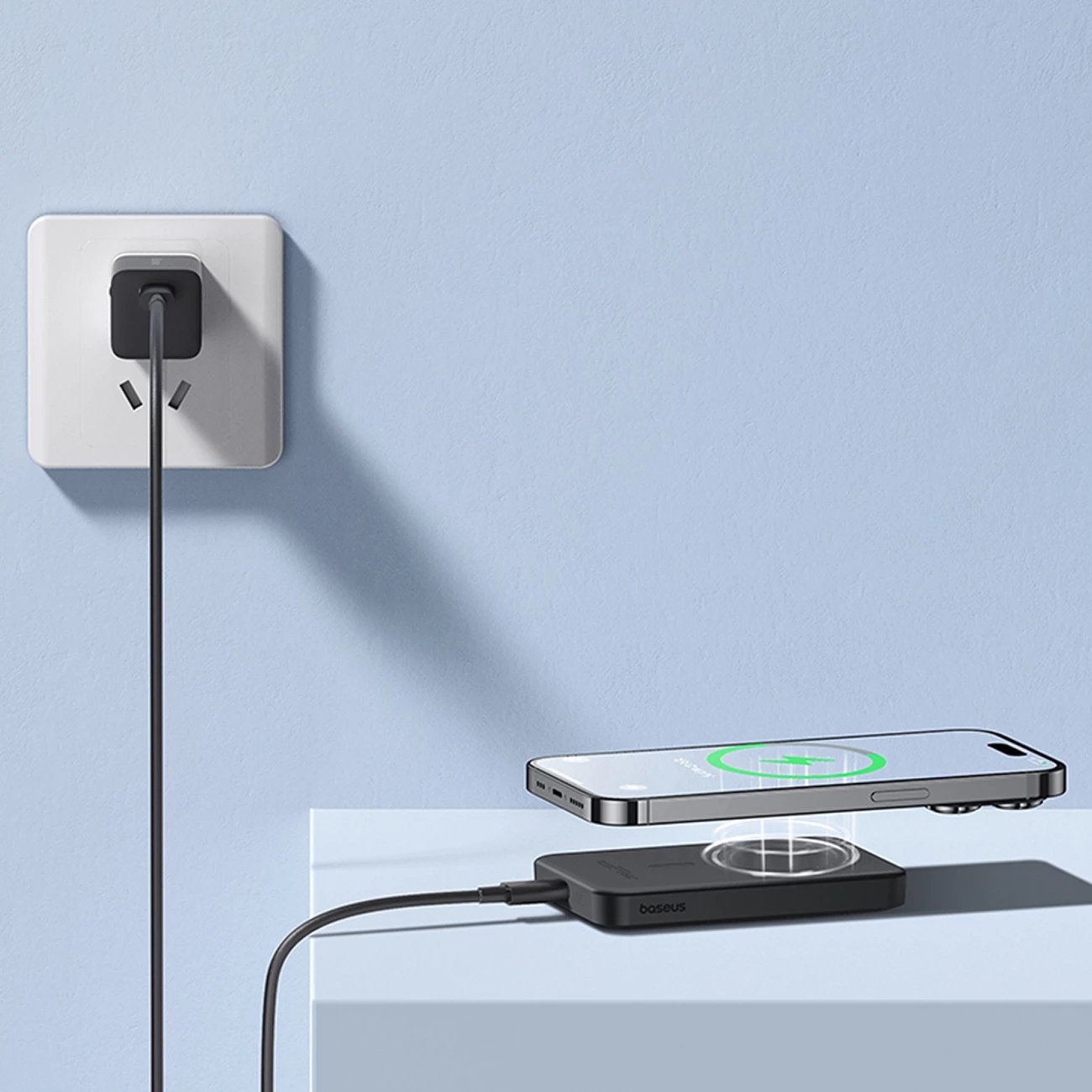 Power bank Baseus Magnetic Mini 5000mAh, 20W, USB-C, me kabllo, e zezë