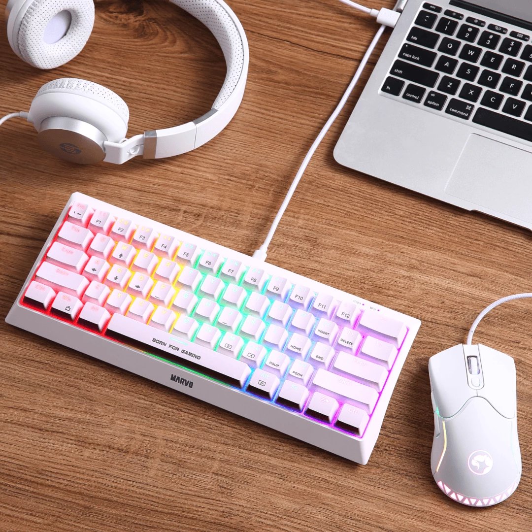 Tastierë MARVO KG962G WH EN-R