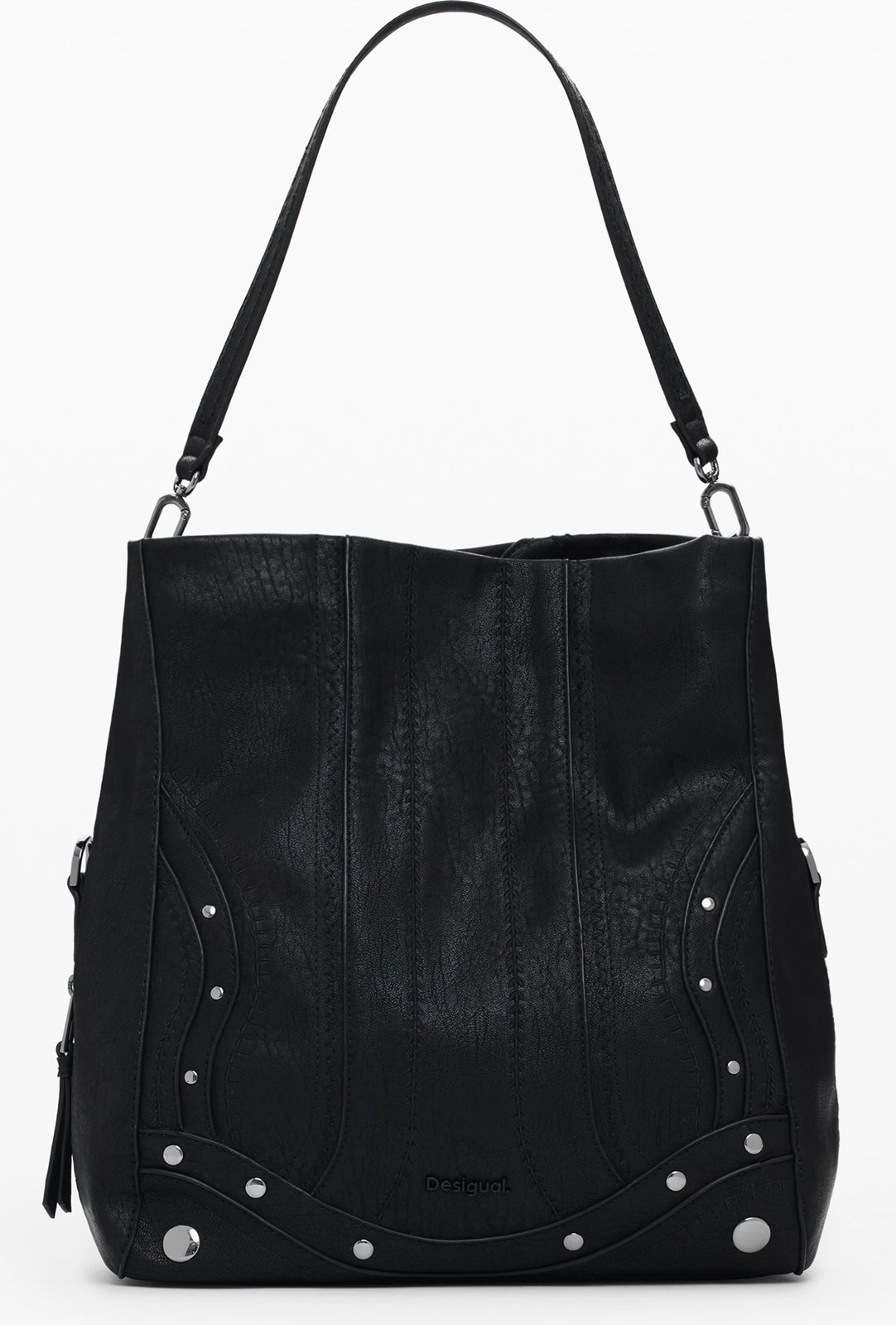 Çantë femra Desigual Embro Patch Lovert, e zezë