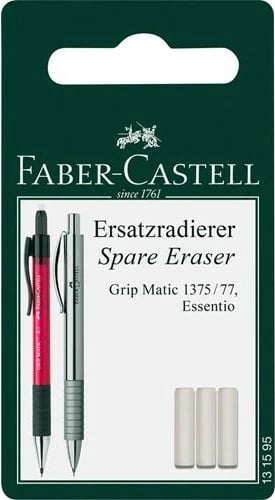 Goma rezervë Faber-Castell 131595, 3 copë, e bardhë