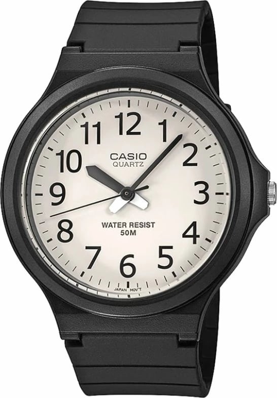 Orë dore për meshkuj Casio, e zezë