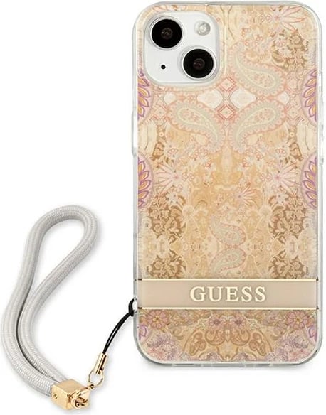 Mbështjellës Guess GUHCP13SHFLSD për iPhone 13 mini 5.4", Flower Strap, Ari