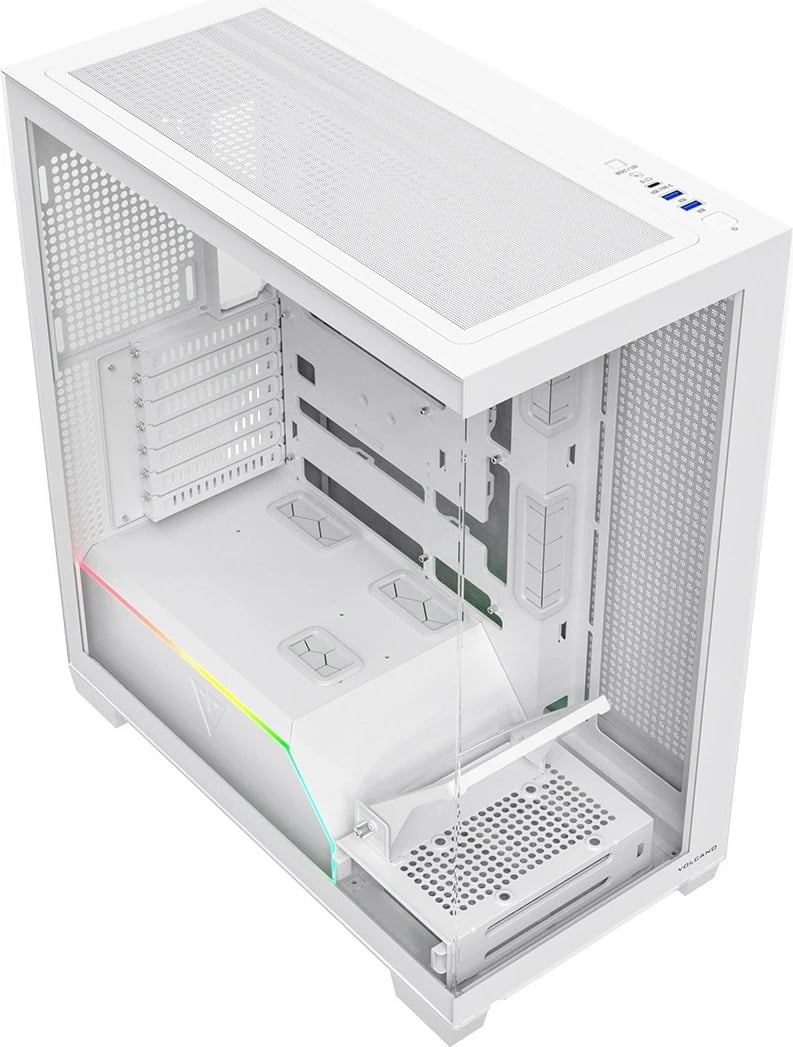 Kasë MODECOM VOLCANO STELLAR PLUS AT-STELLAR-PLUS-NF-0000-20 Midi Tower ATX ARGB Tempered Glass USB-C e bardhë