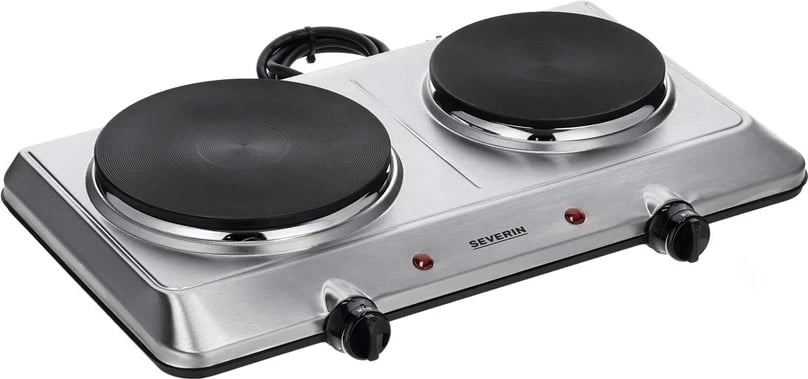 Sobë elektrike Severin DK 1014, 2 pllaka, çelik inoks, countertop