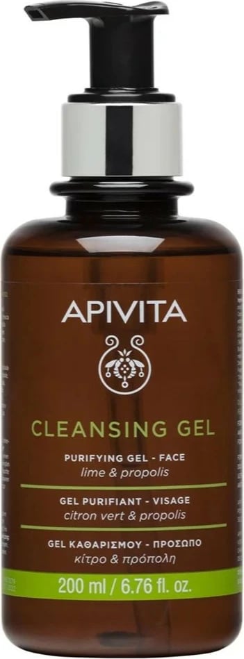 Xhel pastrues fytyre për femra Apivita Cleansing Gel Purifying, 200ml