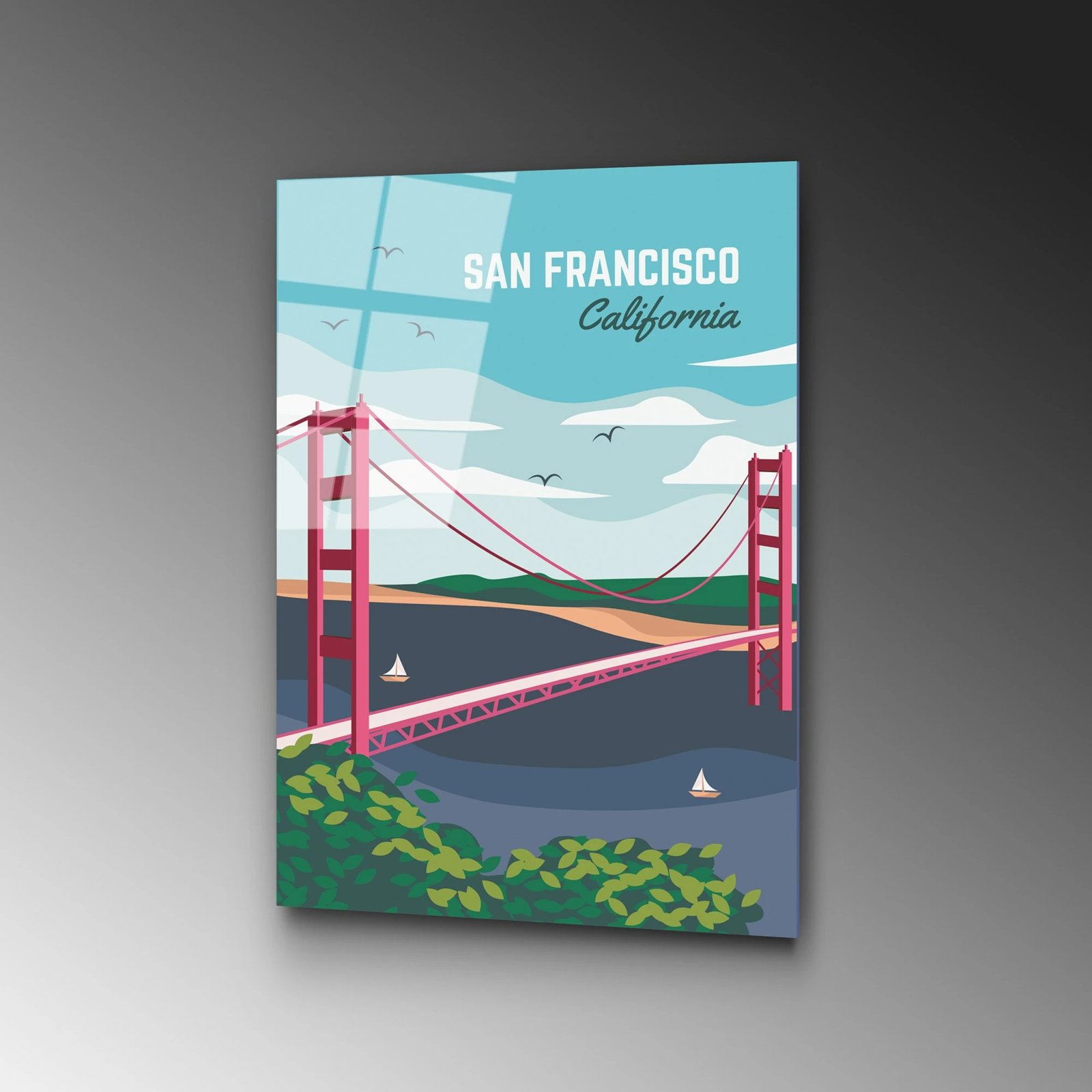 Pikturë dekorative prej xhami të temperuar, Wallity UV-1023, 30x45cm