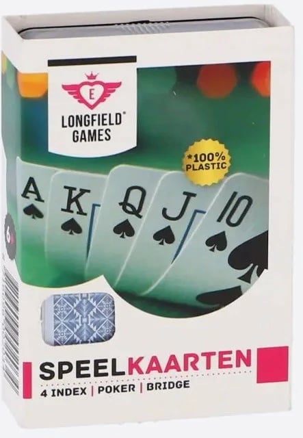 Letra loje Bicycle Longfield Cards 100% plastikë, 4 indekse, me kuti plastike