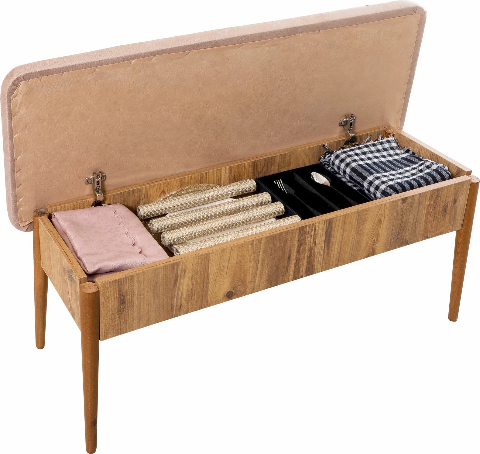 Bankë me depo, ngjyrë Atlantic Pine dhe Stone, Hanah Home Vina