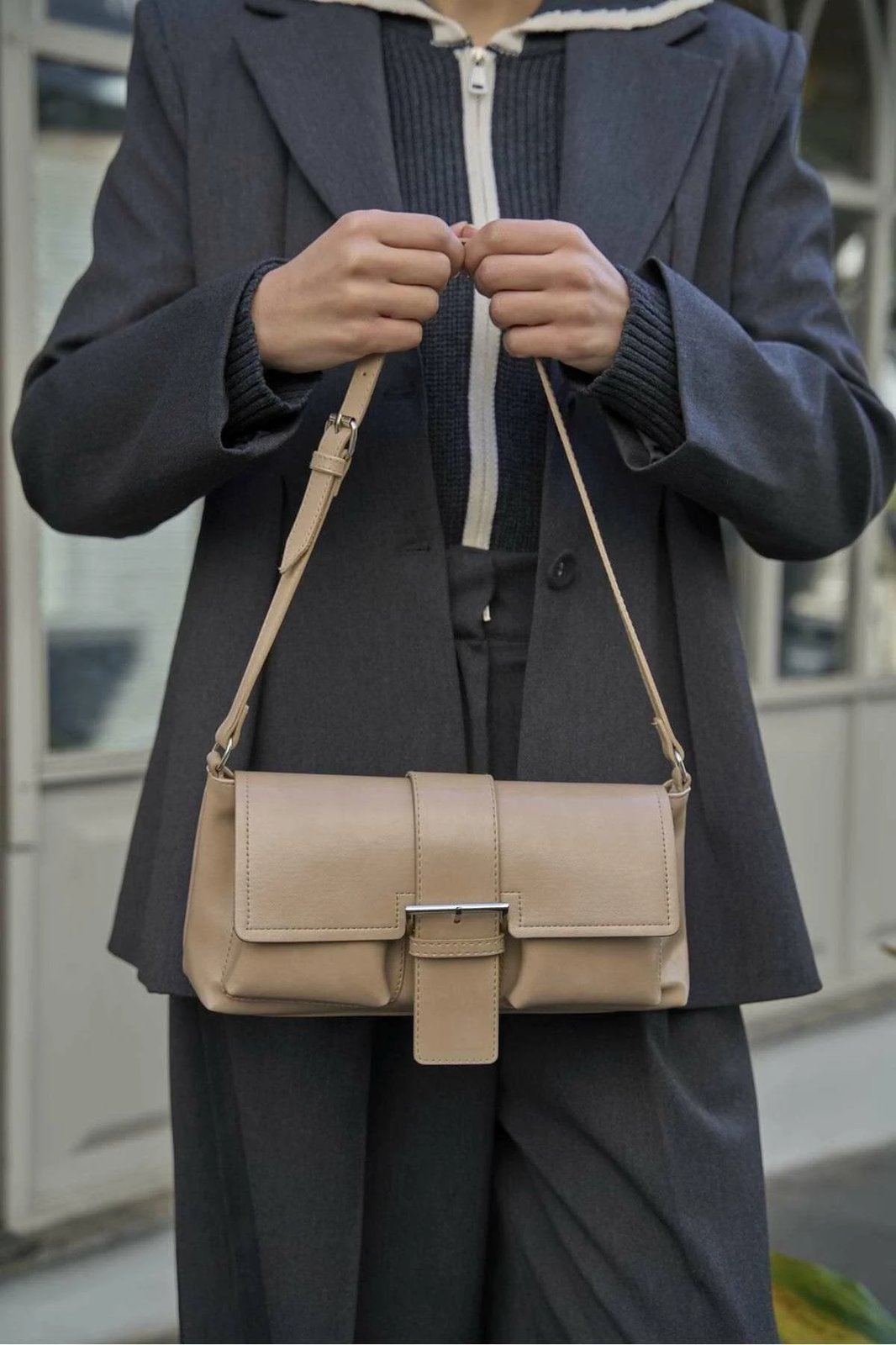 Çantë dore Zoozie Bags, MK1020225SV10-003, ngjyrë mink