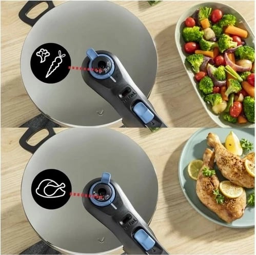 Tenxhere me presion Tefal Secure Trendy P2584301, 4L + 6L, e zezë