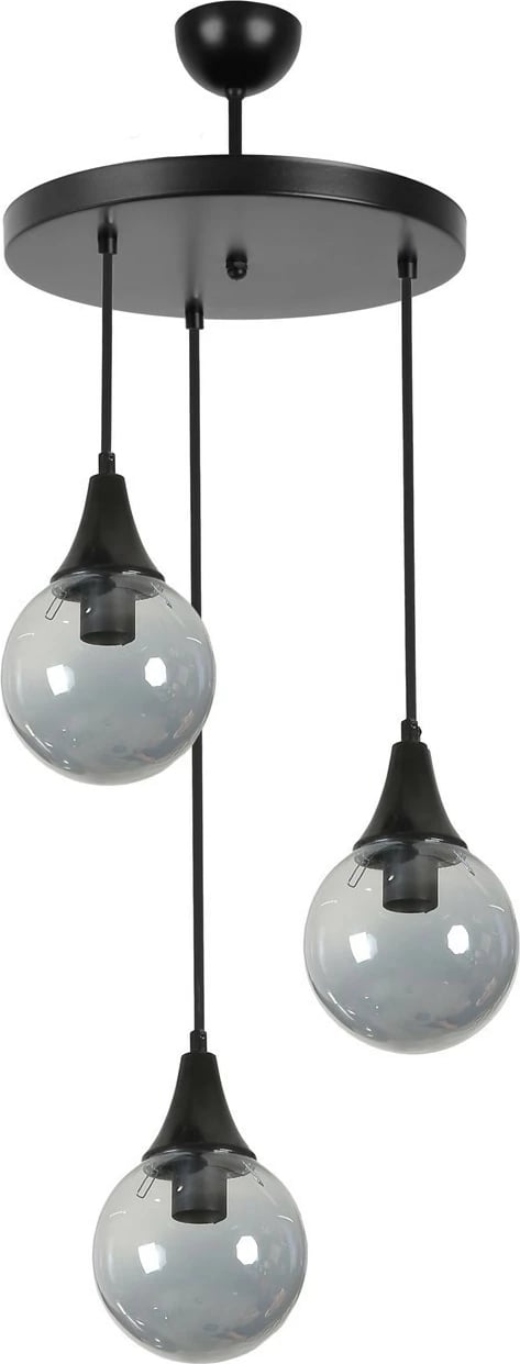 Llambë tavani Opviq Afra, 3 vendesh, metal i zi, xham fume Llambë tavani Opviq Afra, 3 vendesh, metal i zi, xham fume