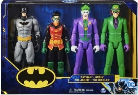 Batman 30cm Action Figure 4-Pack with Batman, Robin, The Joker and The Riddler