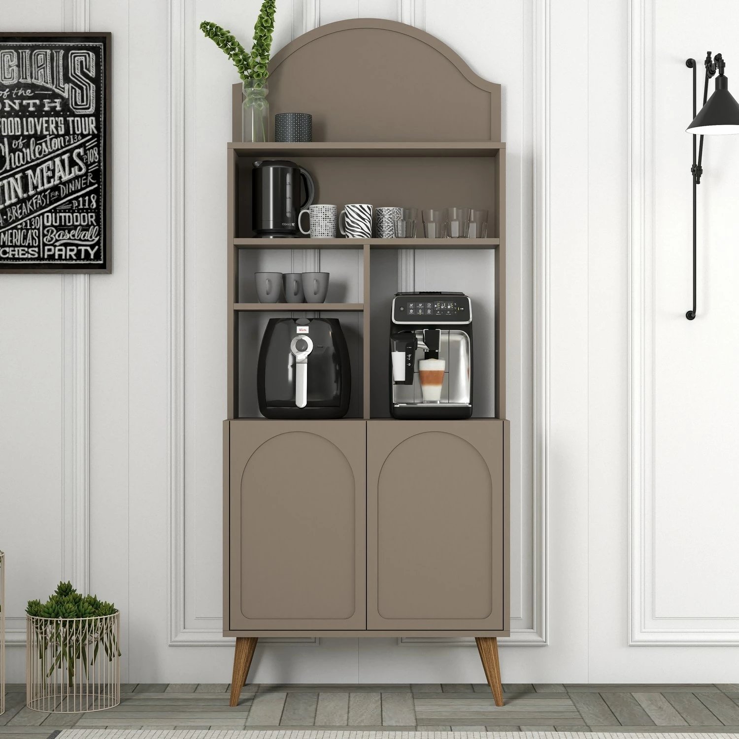 Dollap për kafe, ngjyrë Atlas dhe arre, Skye Decor, 81.3x201x35cm