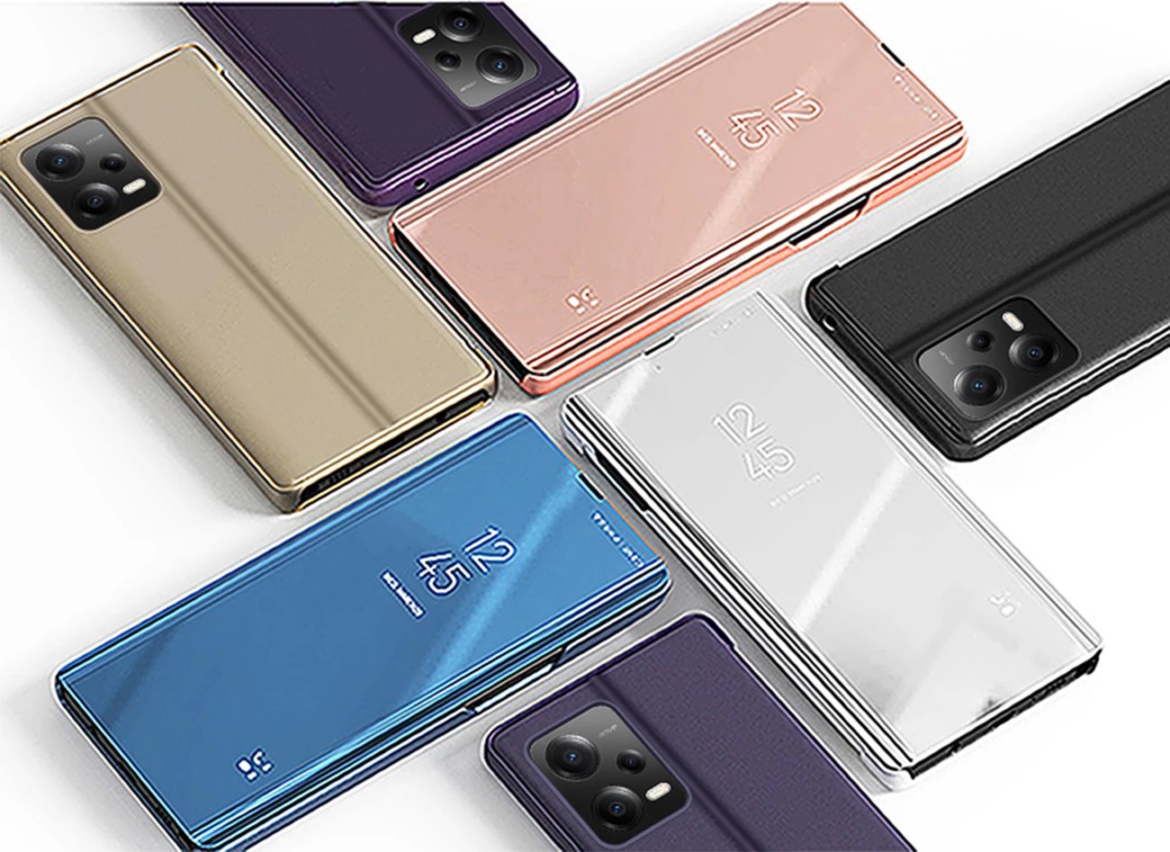 Mbështjellës Hurtel Clear View Case për Xiaomi Redmi Note 12 5G / Poco X5 5G, me kapak, i zi