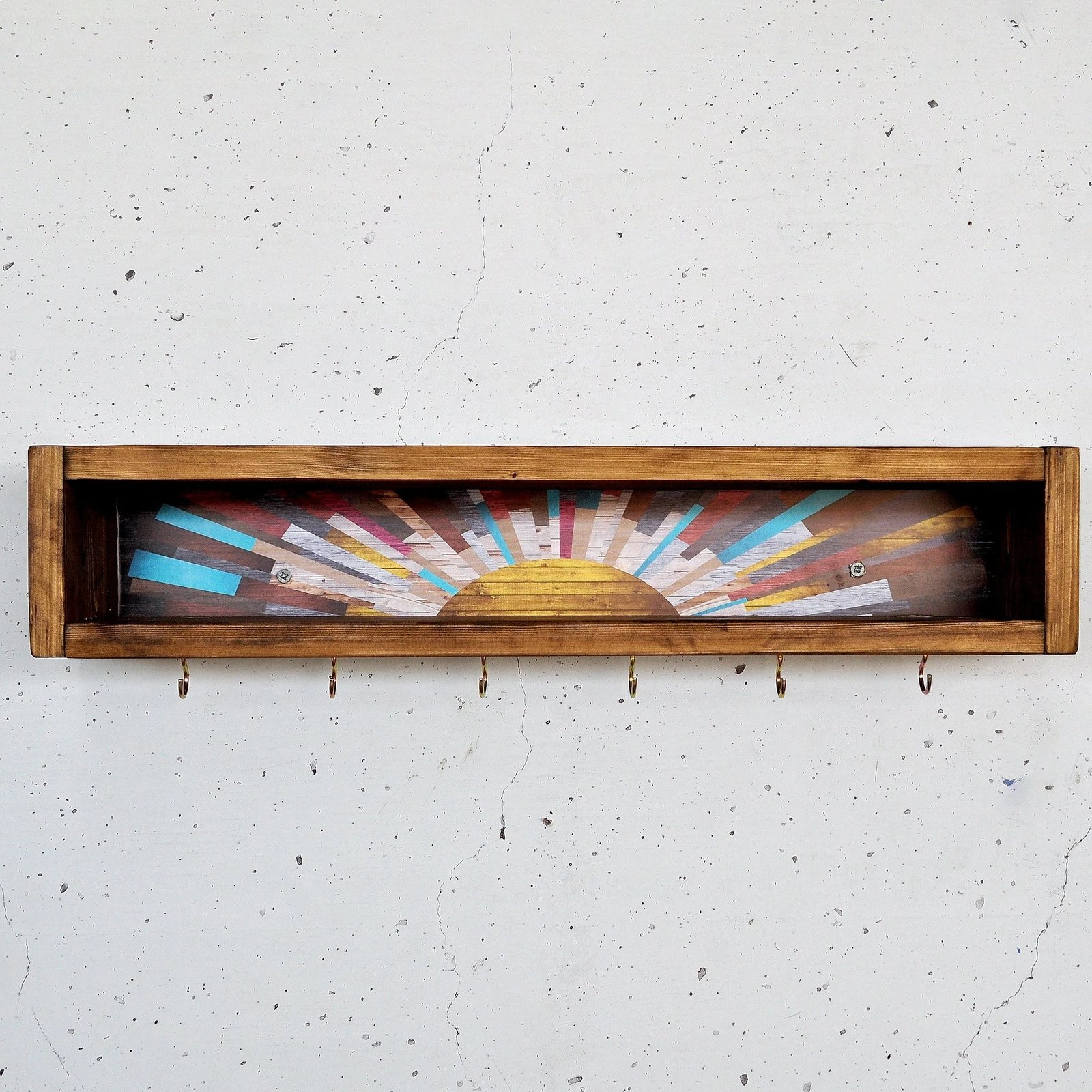 Raf dekorativ prej druri për mur, Skye Decor, Raf293