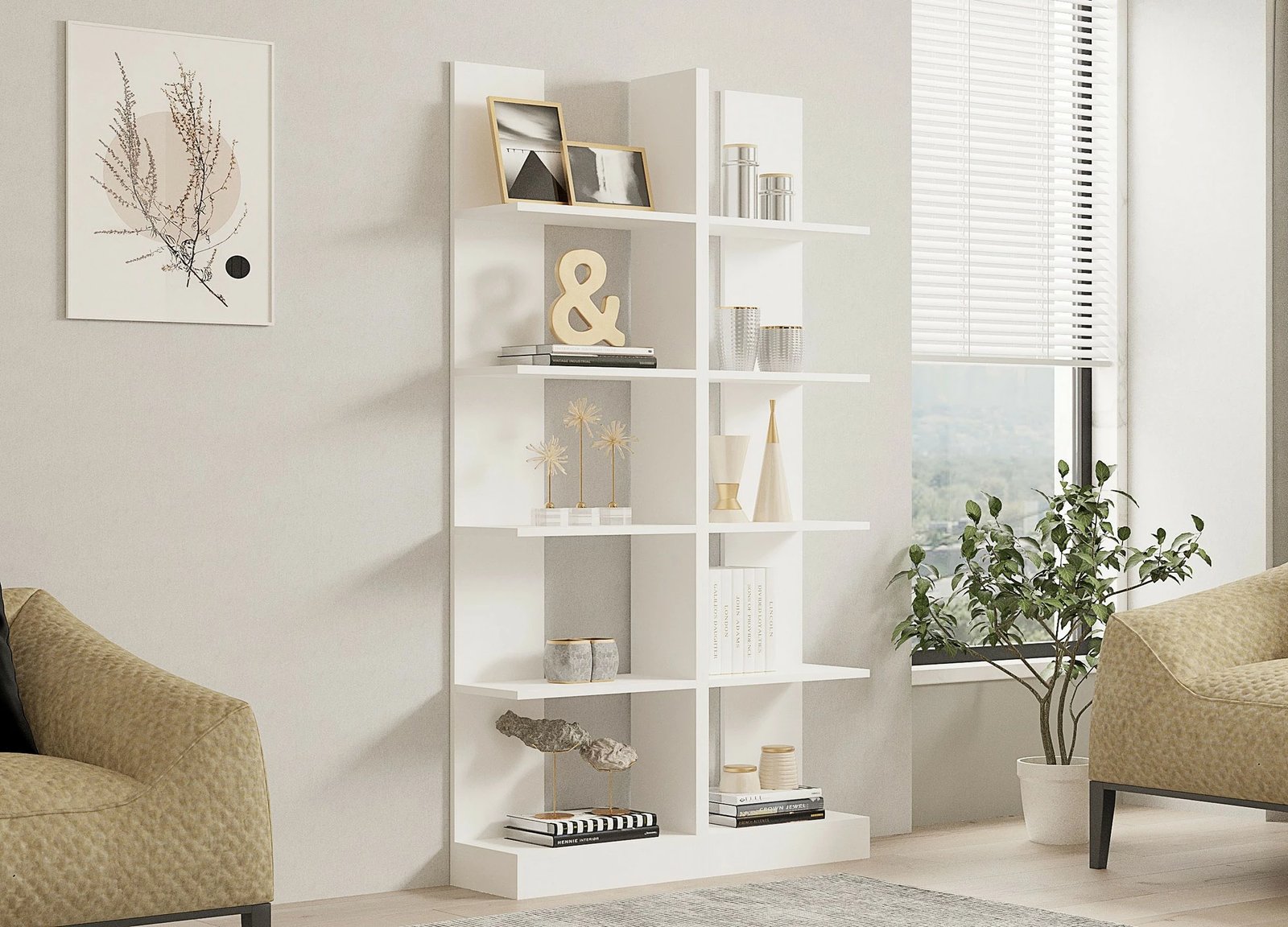 Raft librash Hanah Home, İkiz, i bardhë