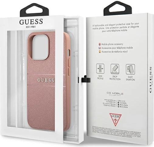 Mbështjellës Guess GUHCP13XPSASBPI për iPhone 13 Pro Max 6.7", rozë