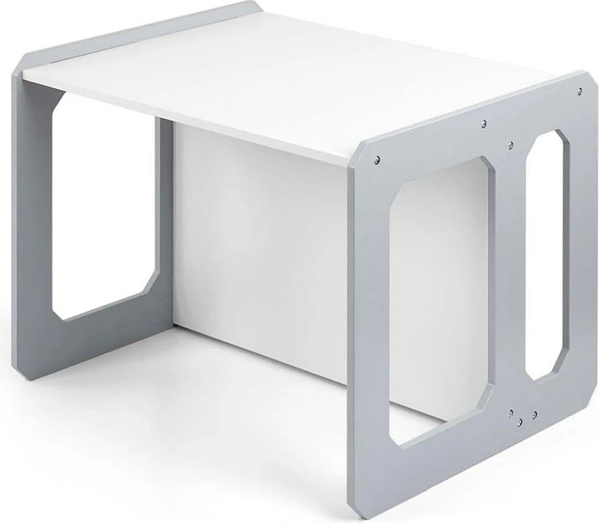 Set mobilje fëmijësh 3‑në‑1, Milly Mally, Stella, modulare MDF, tavolinë + karrige, për moshat 3–6 vjeç, gri, set