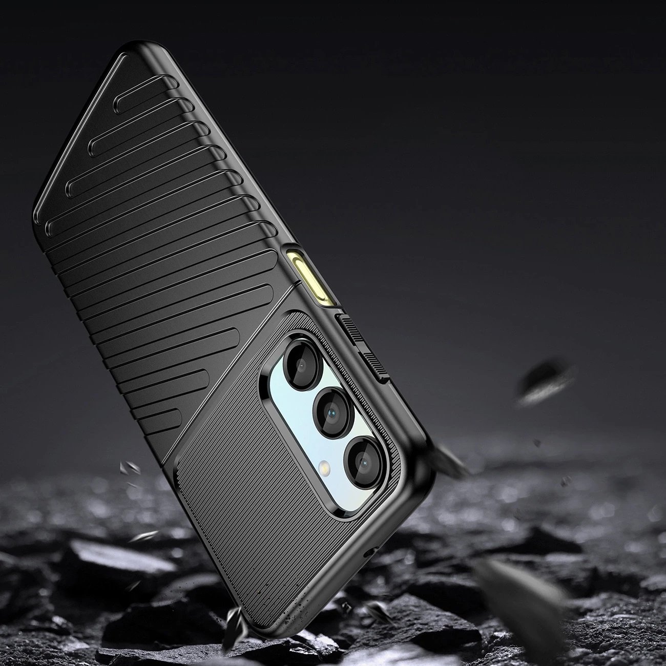 Mbështjellës Hurtel Thunder Case për Samsung Galaxy A56/A36, silikon, i blinduar, i zi