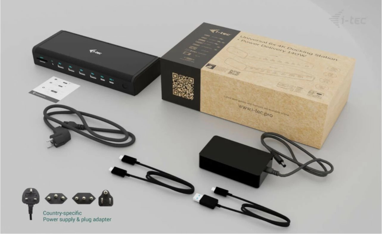 Docking station i-tec CA6MONITORDOCKPD, 6x 4K/60Hz, 140W, i zi