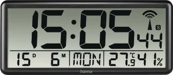 Orë elektronike Hama 186352, dixhitale, alarm, mur/tavolinë, e zezë