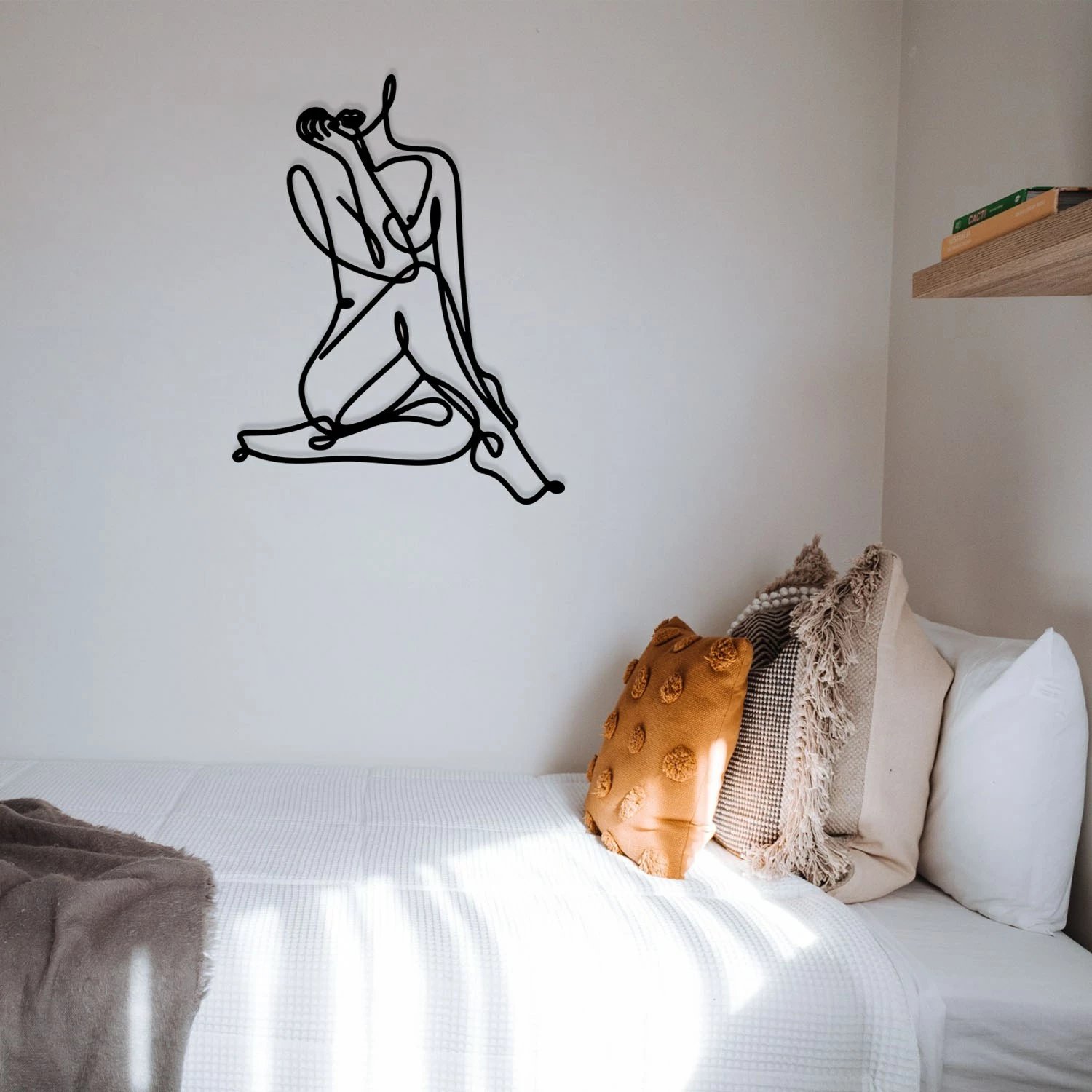 Aksesor dekorativ metalik për mur, Wallity, Eve, ngjyrë e zezë, 39x50cm