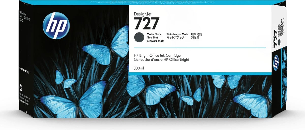 Kartush boje, HP, 727 C1Q12A, 300 ml, XXL, e zezë mat
