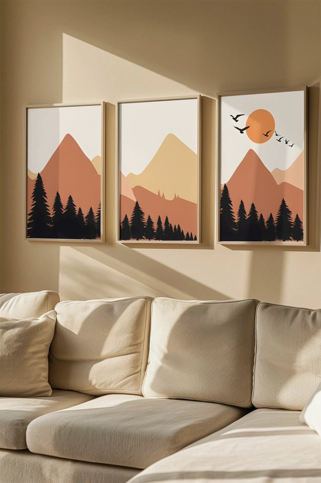 Set pikturash dekorative me kornizë, 3 copë, Wallity, Artvmodel28-Ahsap