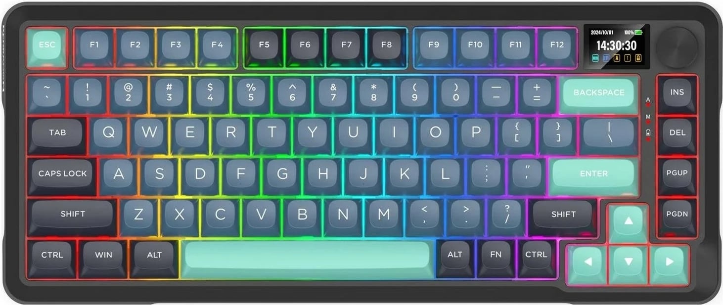 Tastierë mekanike Redragon K724GBG-RGB-PRO Behemoth, RGB, wireless/wired, grey