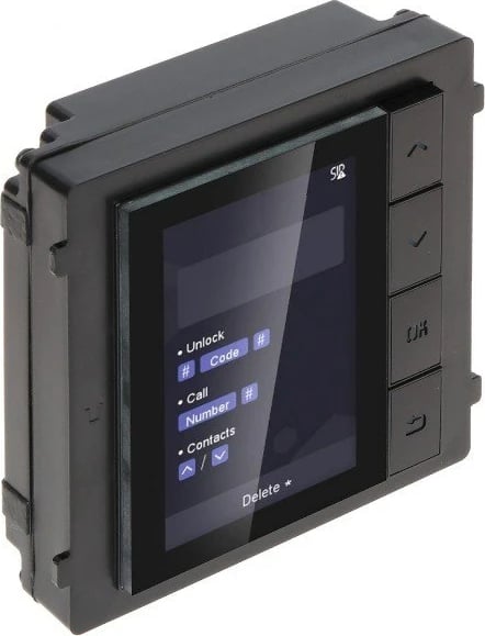 Modul ekran për interkom Hikvision DS-KD-DIS, i zi