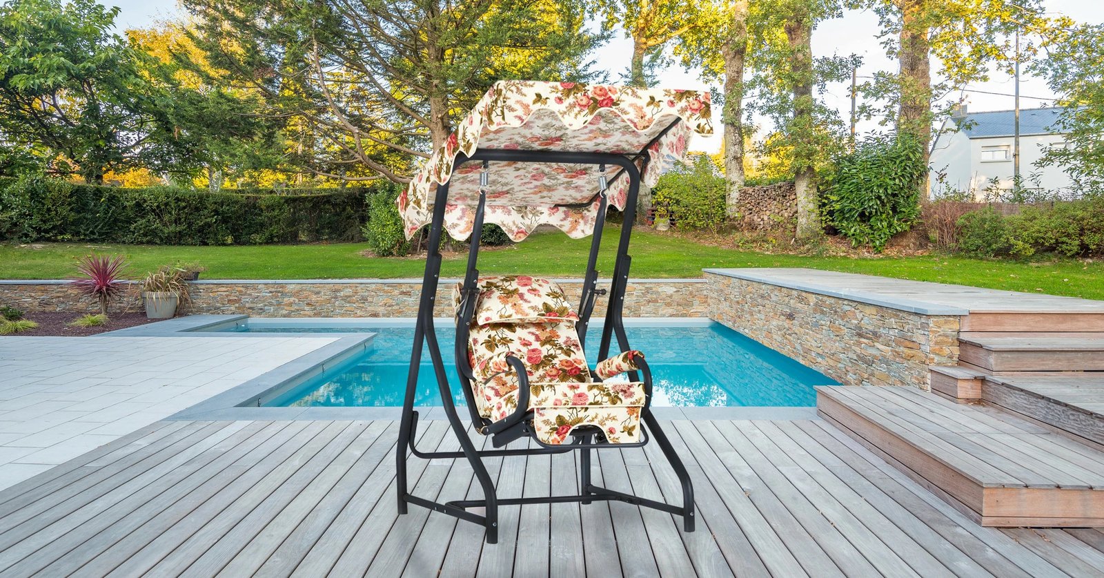 Karrige lëkundëse për kopsht, Hanah Home Camellia, shumëngjyrëshe