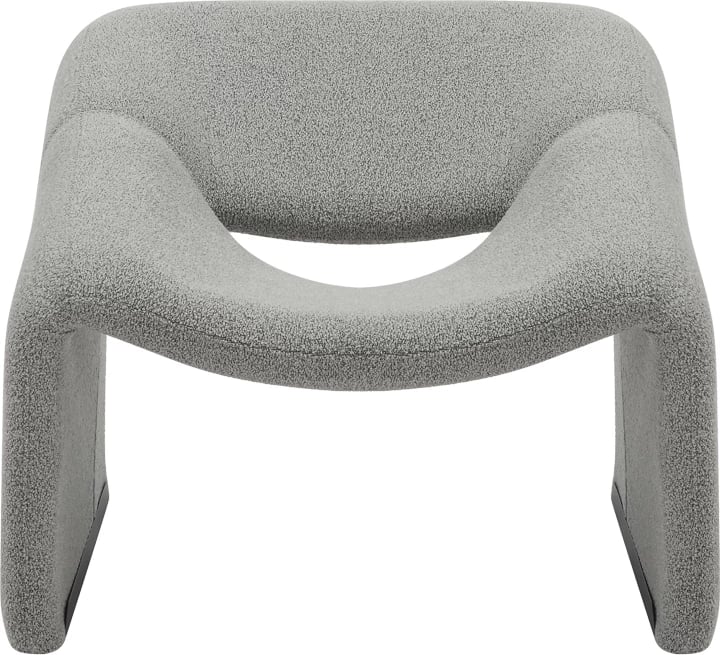 Karrige Clous, pëlhurë bouclé, ngjyrë e hirtë e çelët, 86x77x73.5cm