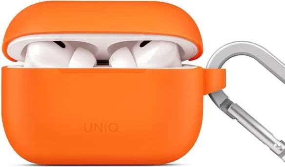 Mbështjellës UNIQ Vencer për AirPods Pro 2, me karabiner, portokalli