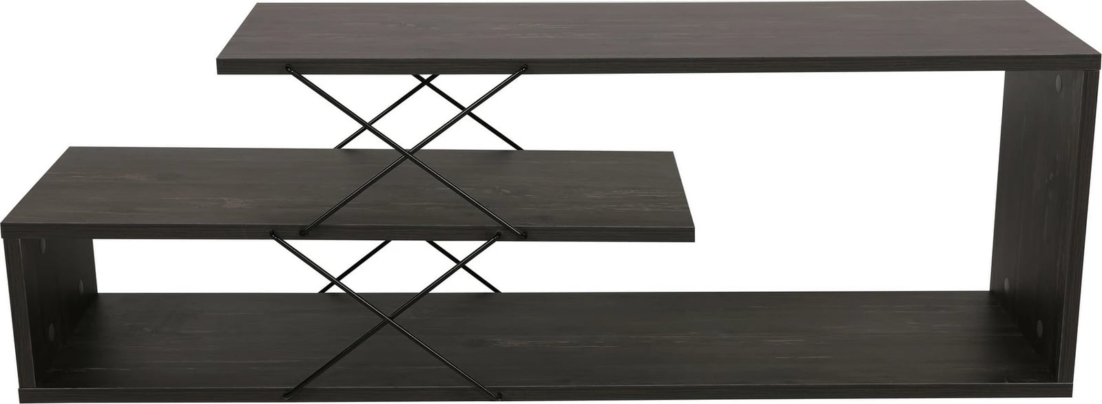 Komodë TV Hanah Home, dizajn Zigzag, ngjyrë kafe e errët