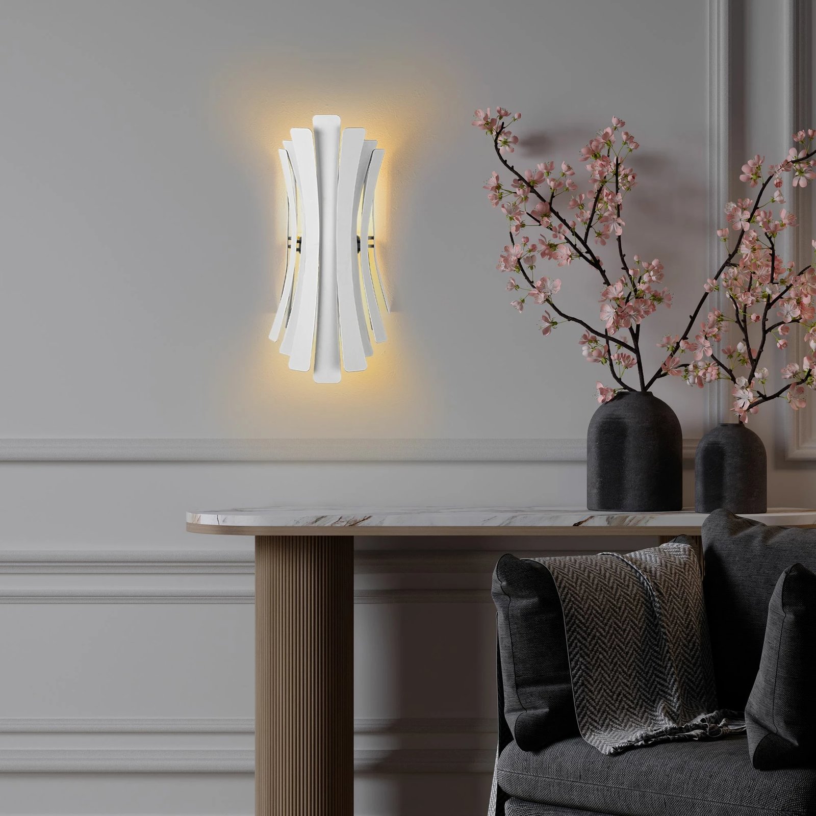 Llambë muri Opviq, Lınea - 15441, trup metalik, e bardhë