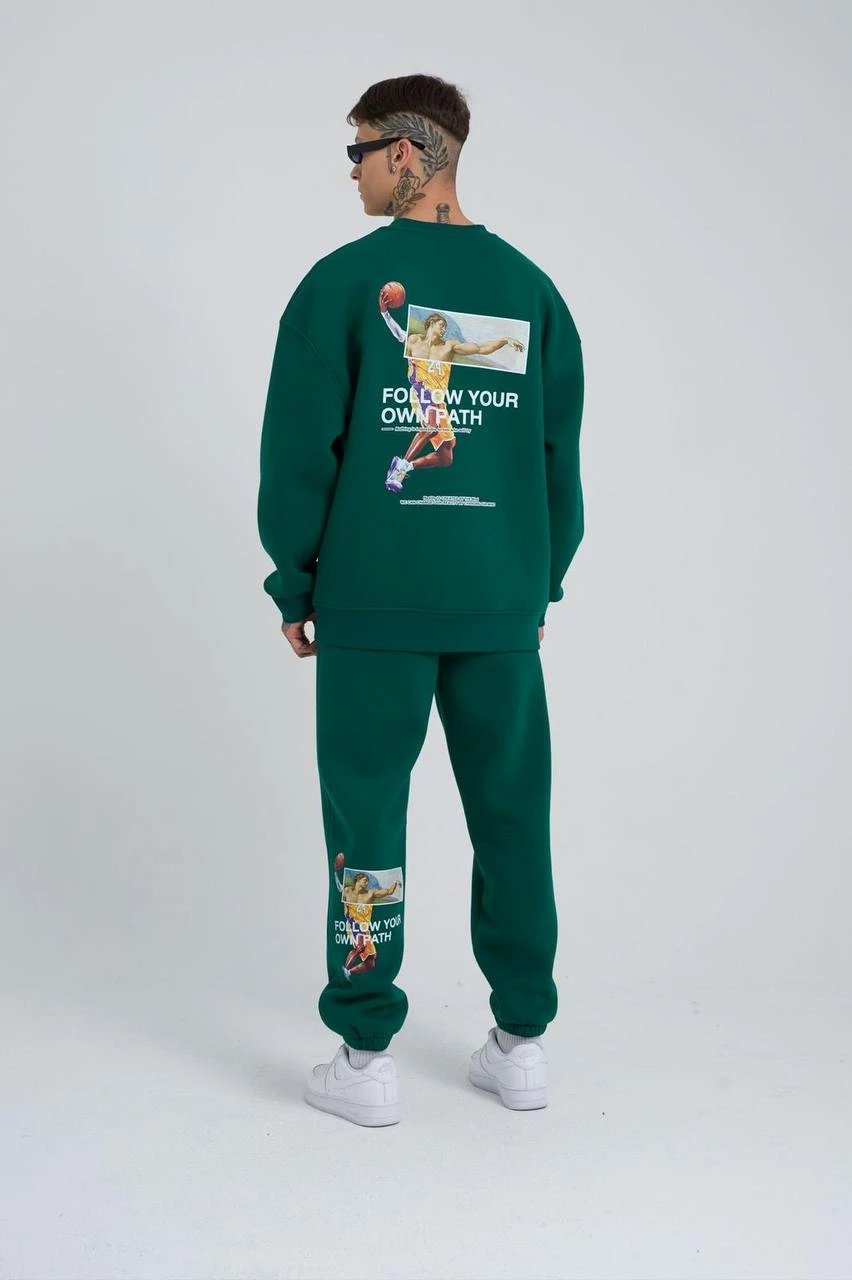 Trenerka unisex me figurë Machinist, të gjelbërta