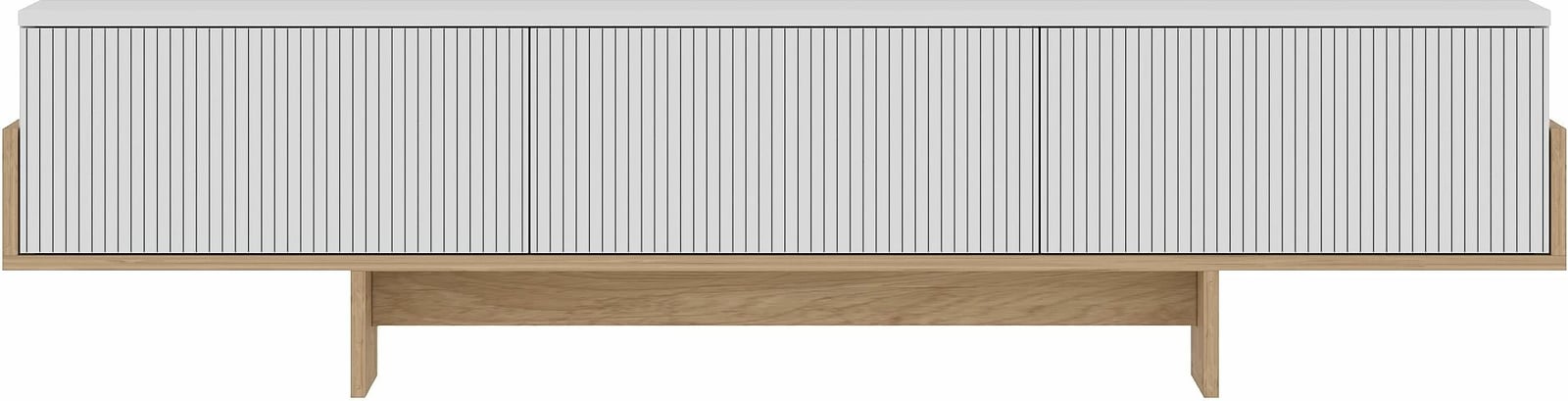 Komodë TV Skye Decor, e bardhë, lisi Sapphire