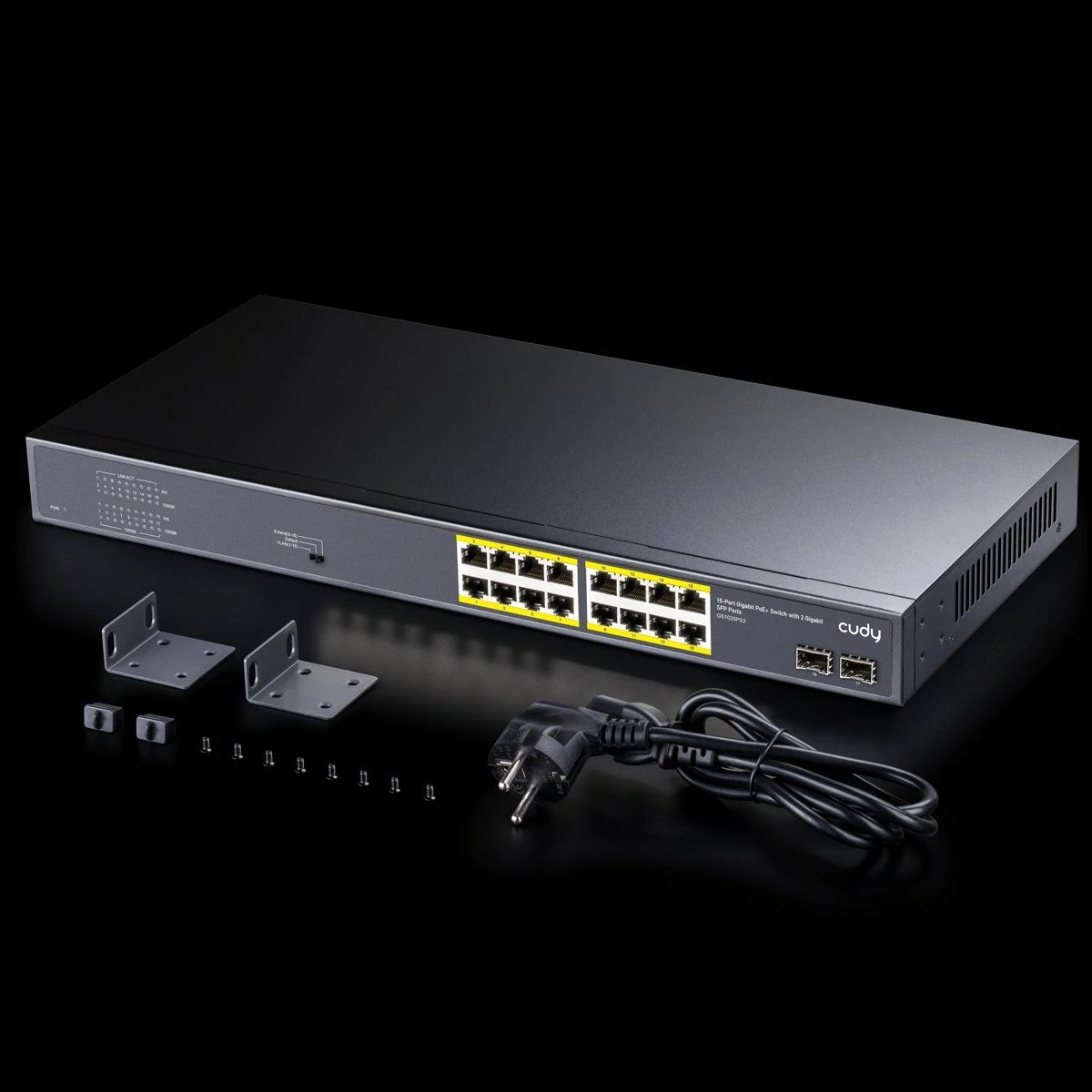 Switch Cudy GS1020PS2 16x Gigabit PoE+ 200W 2x SFP metal 19-inch