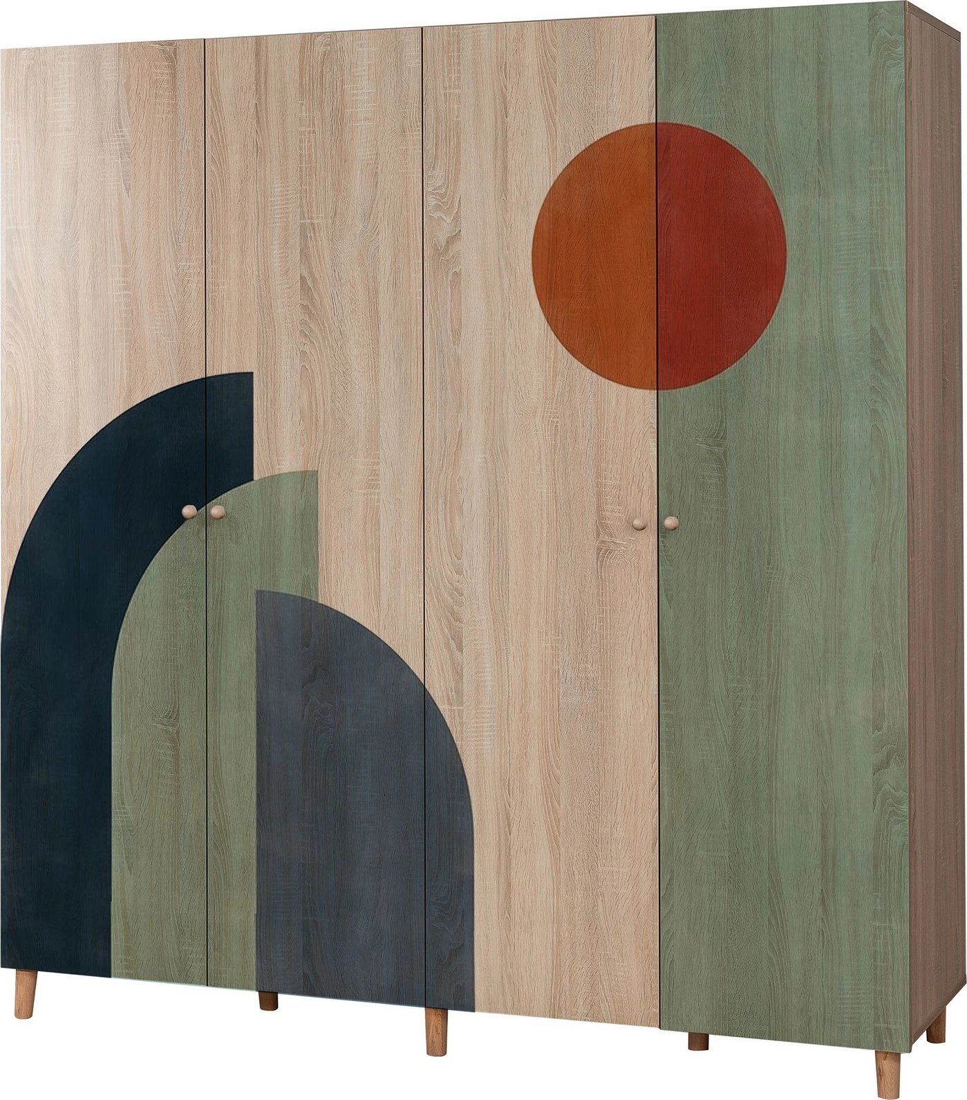 Dollap Hanah Home, Loni 4, ngjyrë sonomo, 180x192x52cm