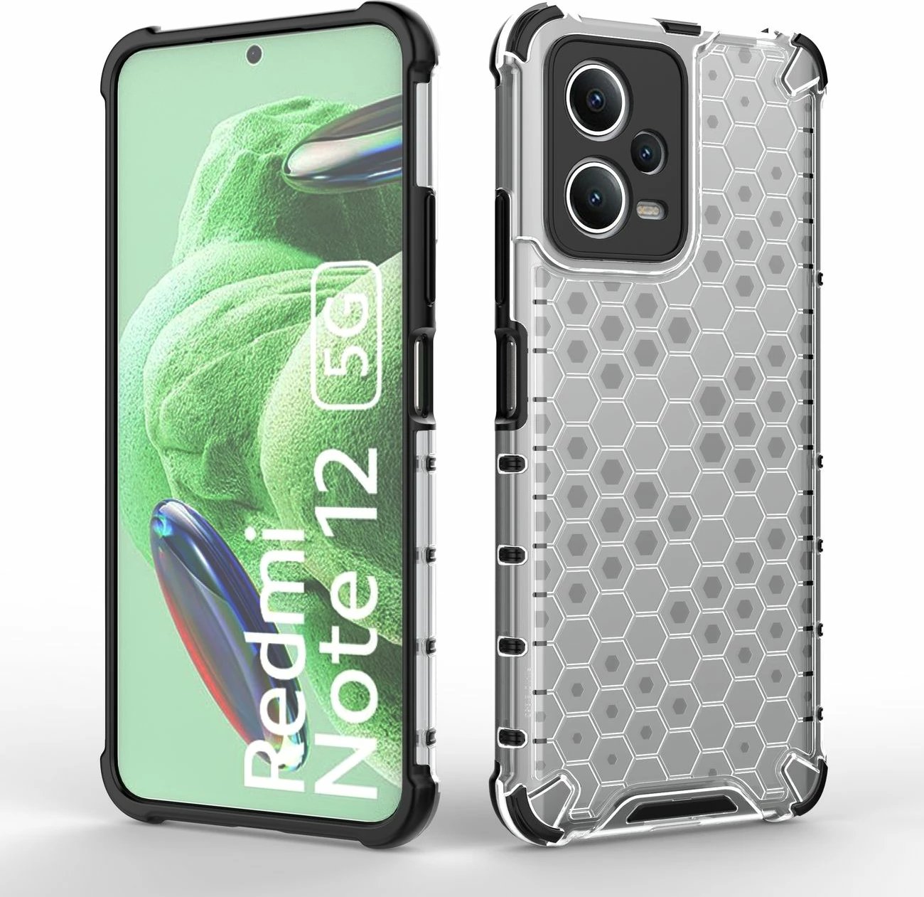 Mbështjellës Hurtel Honeycomb për Xiaomi Redmi Note 12 5G / Poco X5 5G, i zi