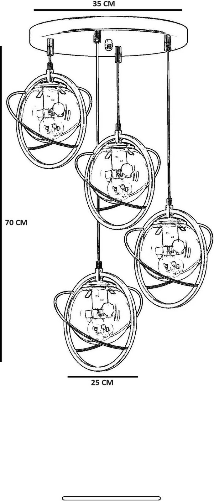 Llambë tavani Opviq, 8773-4, e zezë dhe e bardhë