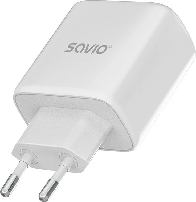 Karikues muri Savio LA-10 me kabllo USB-C 30W, Bardhë