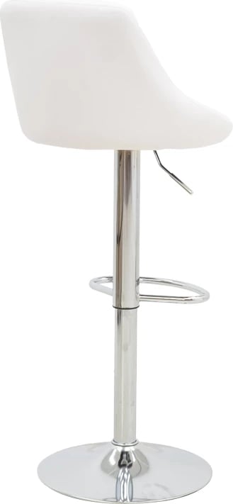 Karrige për bar Boronez, e bardhë, lartësi e rregullueshme, bazë kromi, set prej 2 copë, 47x49x112cm