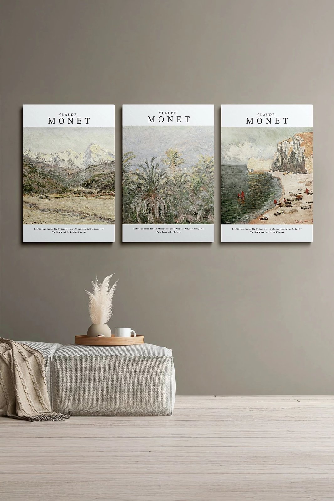 Set pikturash dekorative në kanavacë, shumëngjyrëshe, 3 copë, Wallity, Ersycnvs13, 70x100cm