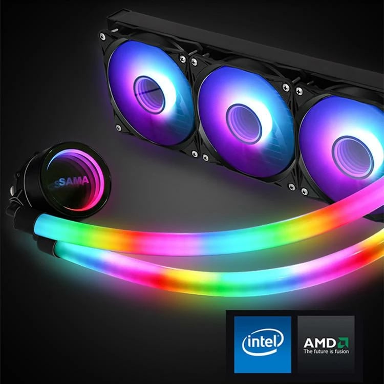 Ventilator Ftohës Me Ujë Për Kompjuter SAMA PS360mm black (Zezë)