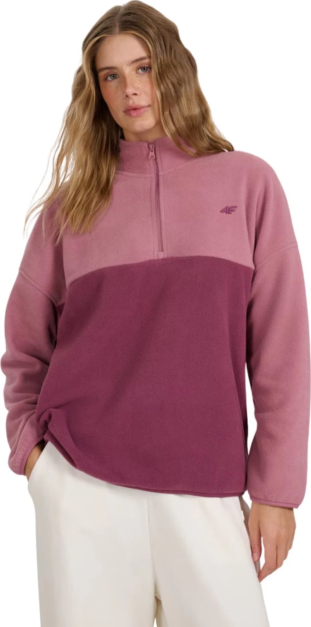 Duks fleece për femra 4F, rozë e errët Duks fleece për femra 4F, rozë e errët