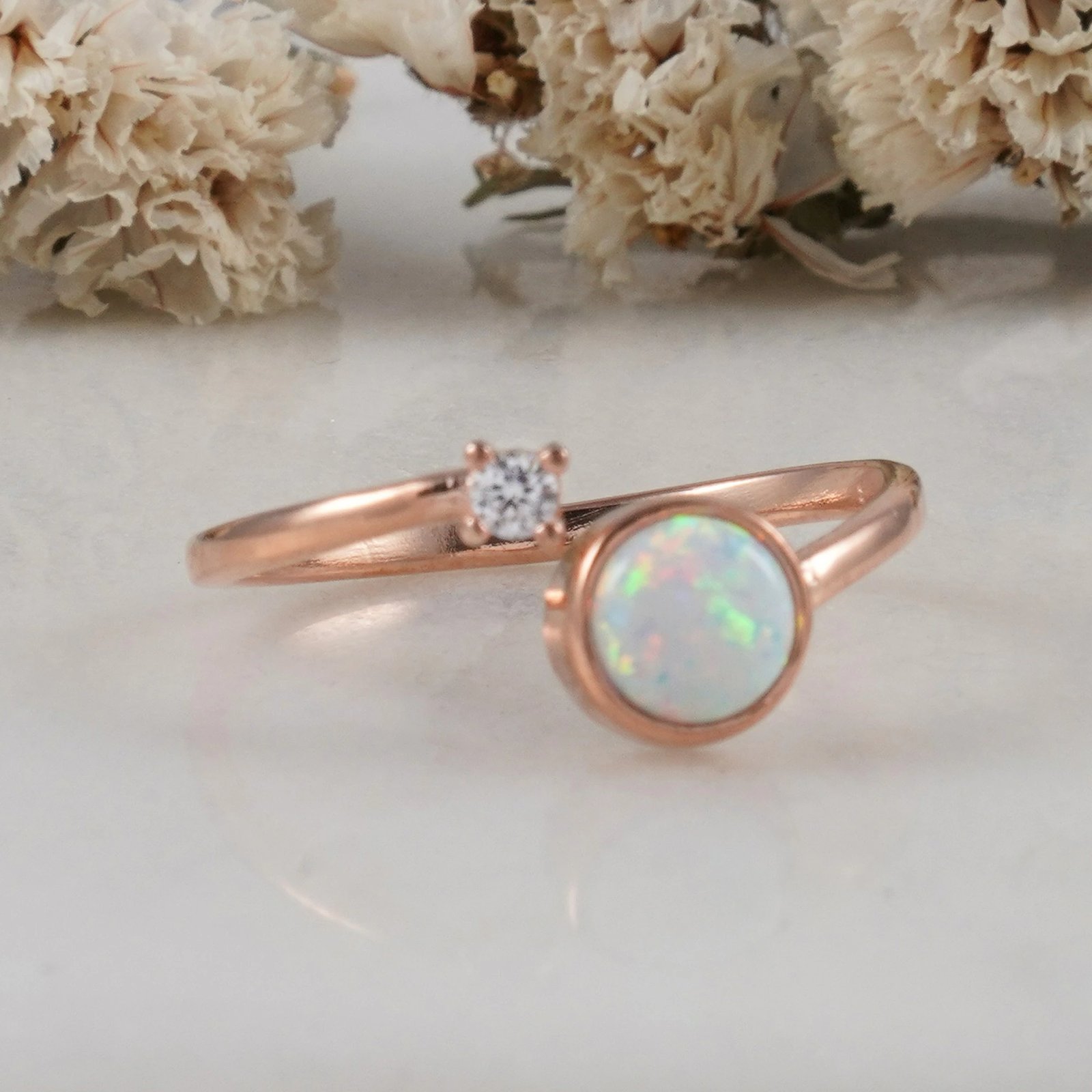 Unazë argjendi Jumeon, ngjyrë rozë ari, NRZ99382