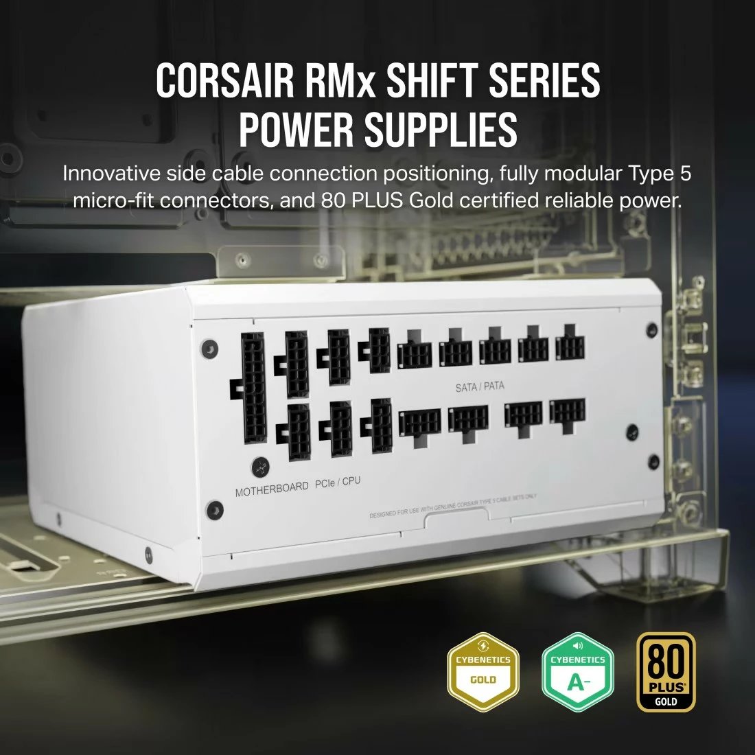 Kasë furnizimi Corsair RM1200X SHIFT, 1200 W, modulare, e bardhë
