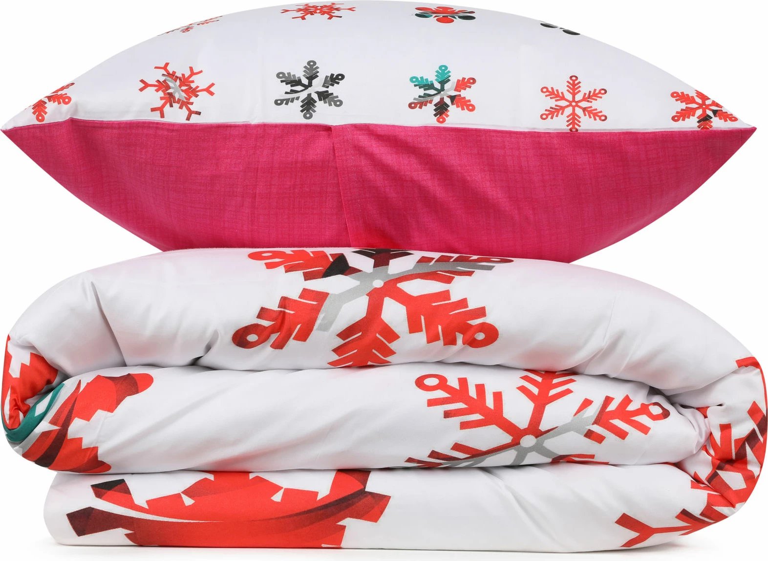 Set mbulesë për jorgan king size, L'essentiel, 428, e kuqe, e bardhë, e gjelbër